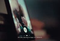 a cell phone with the text we also learned to keep our distance