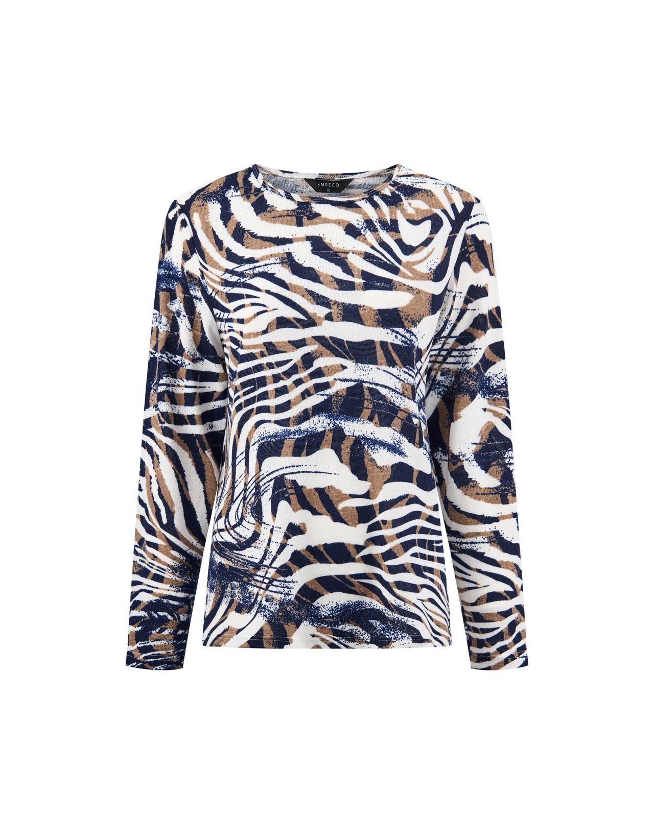 a women's top with a zebra print