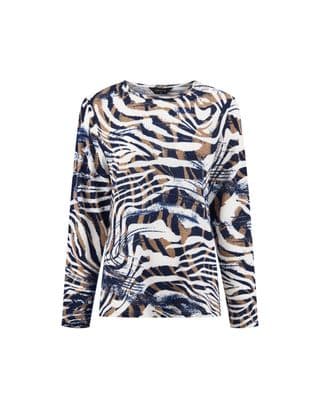 a women's top with a zebra print