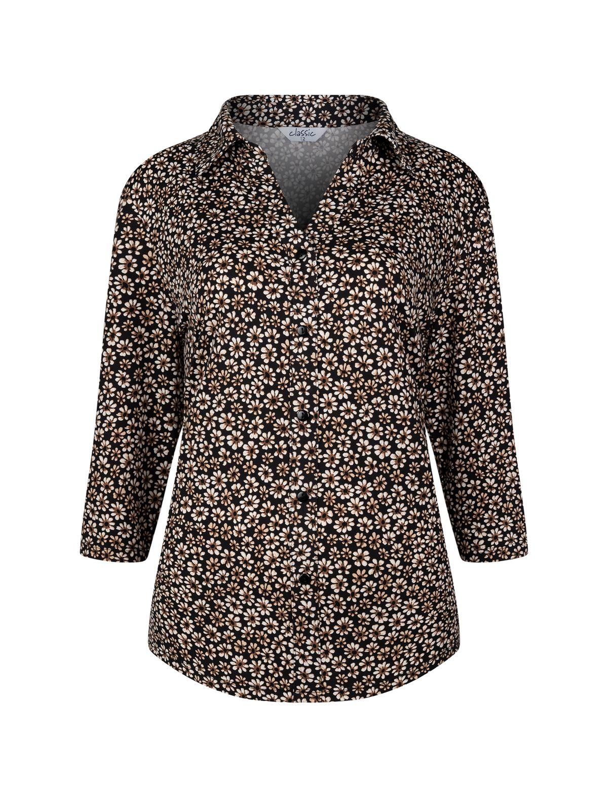 a women's shirt with a floral pattern