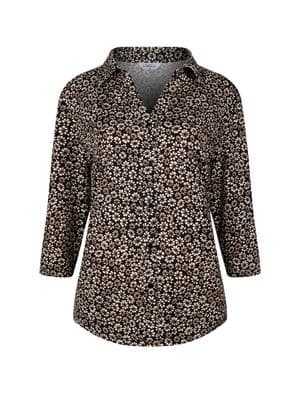 a women's shirt with a floral pattern