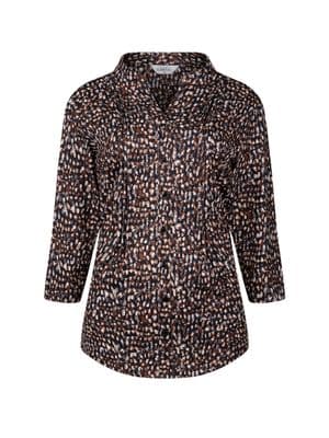 a women's blouse with a leopard print