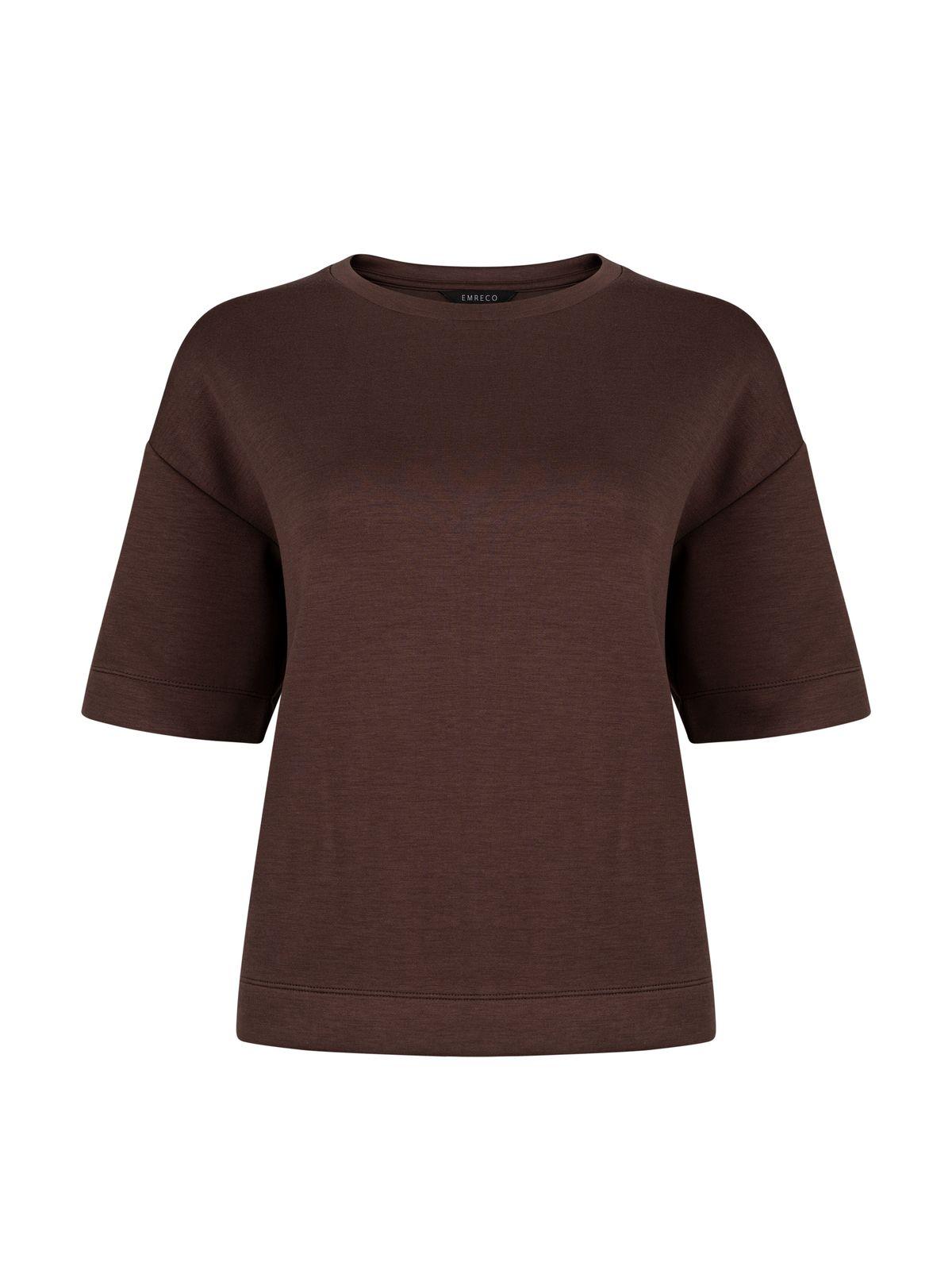 a women's brown t - shirt on a white background