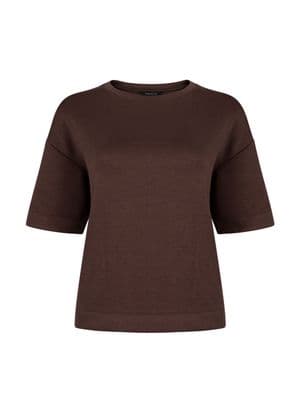 a women's brown t - shirt on a white background