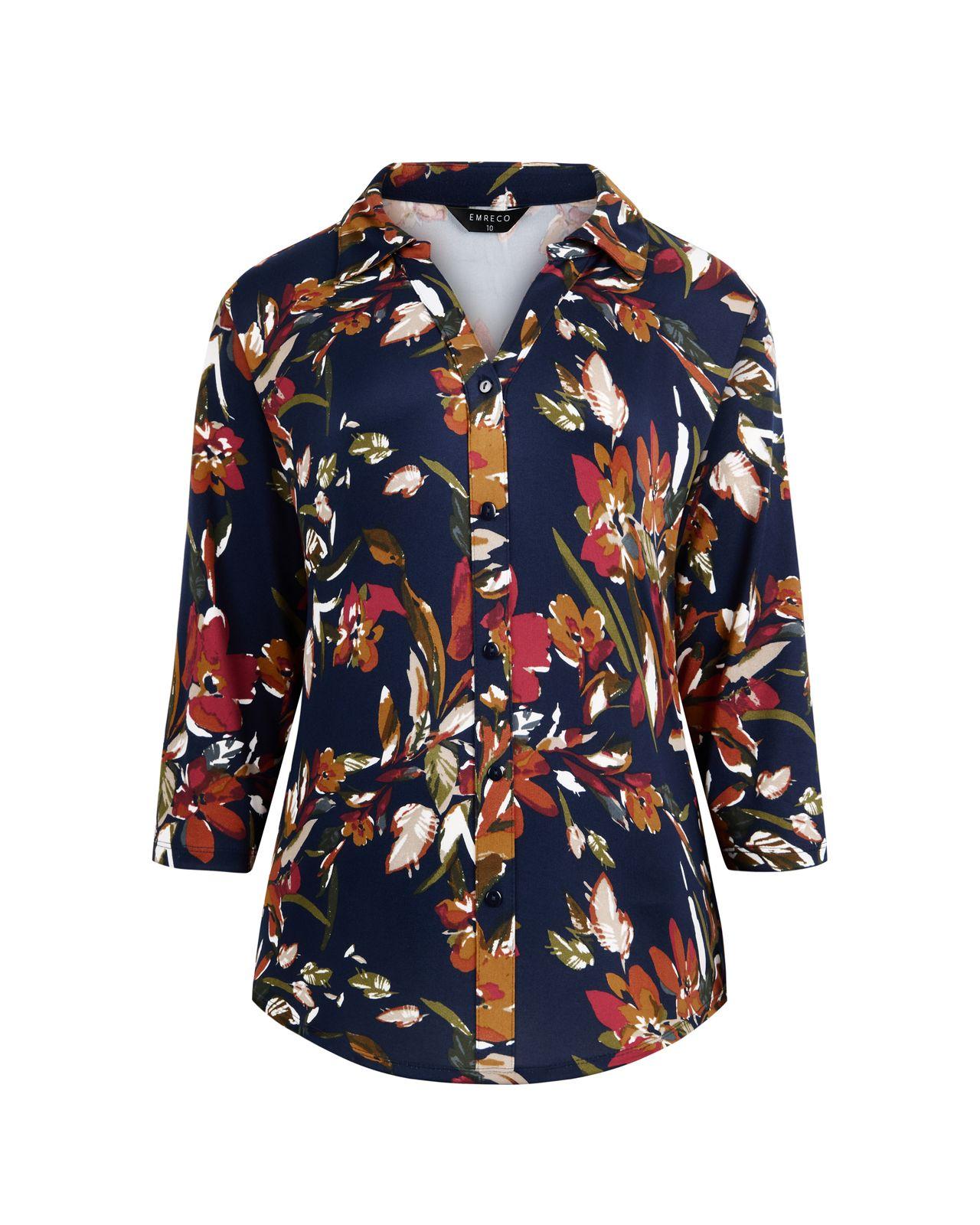 a women's blouse with a floral pattern