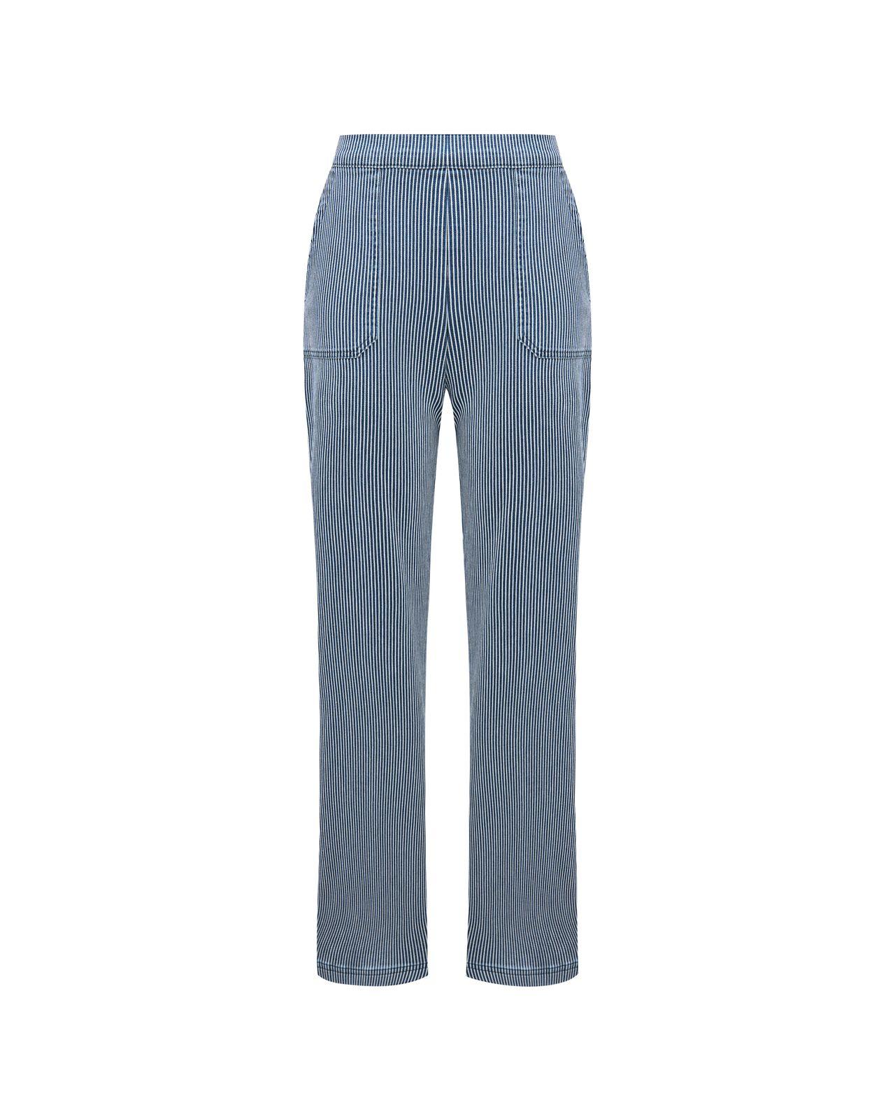 a picture of a woman wearing a pair of blue pants