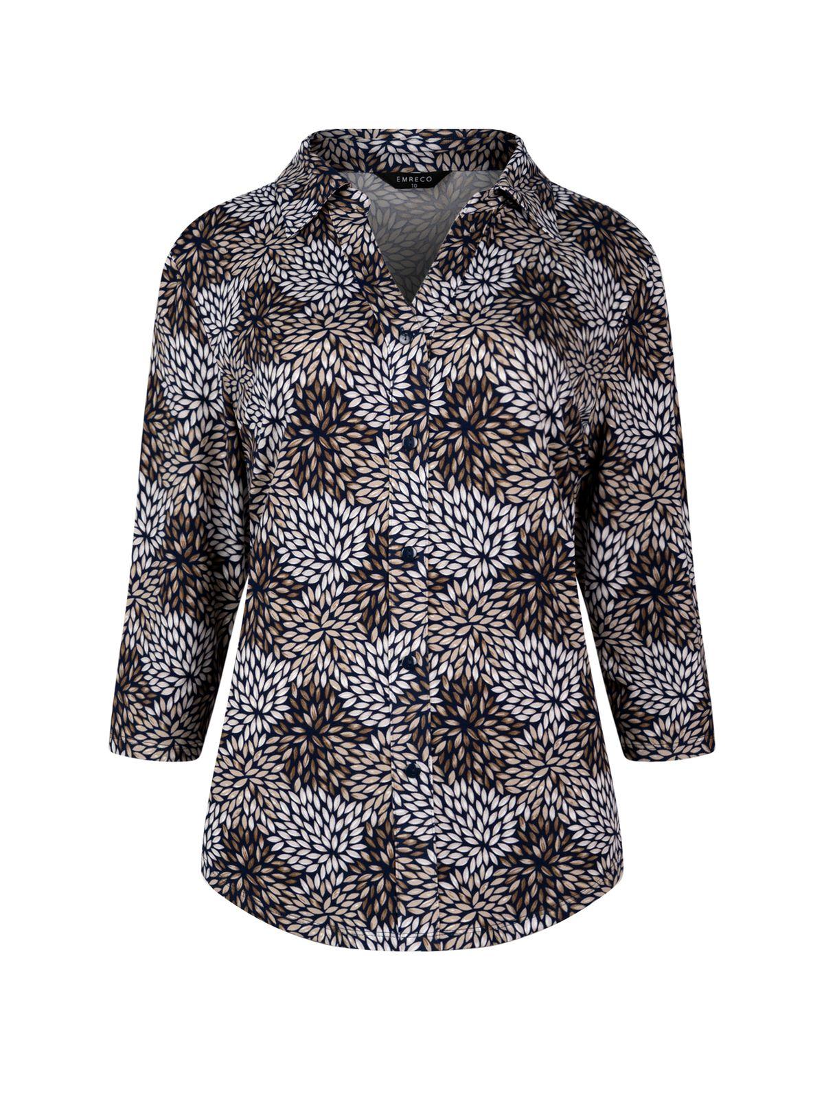 a women's jacket with a flower pattern