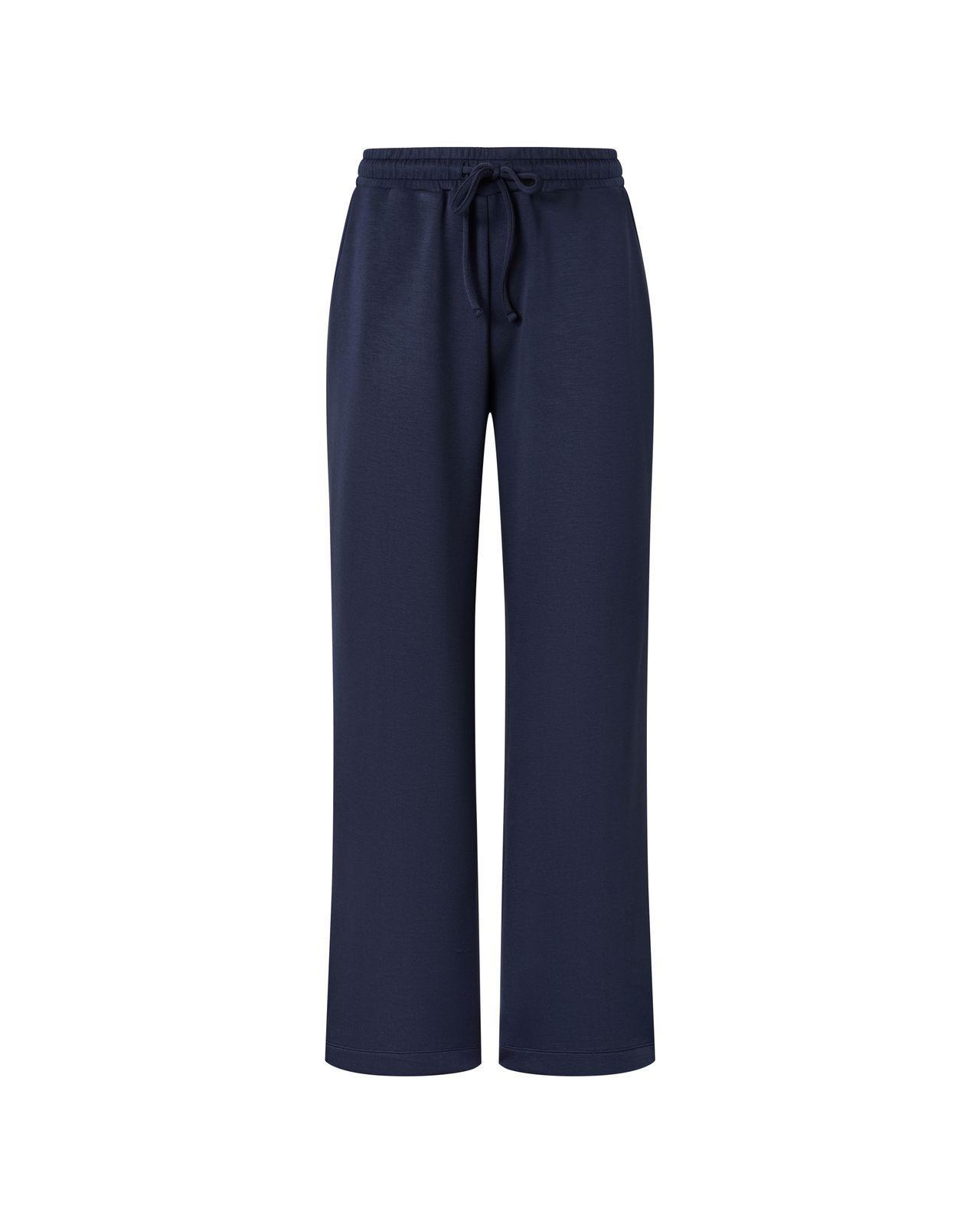 a picture of a woman wearing a blue pants