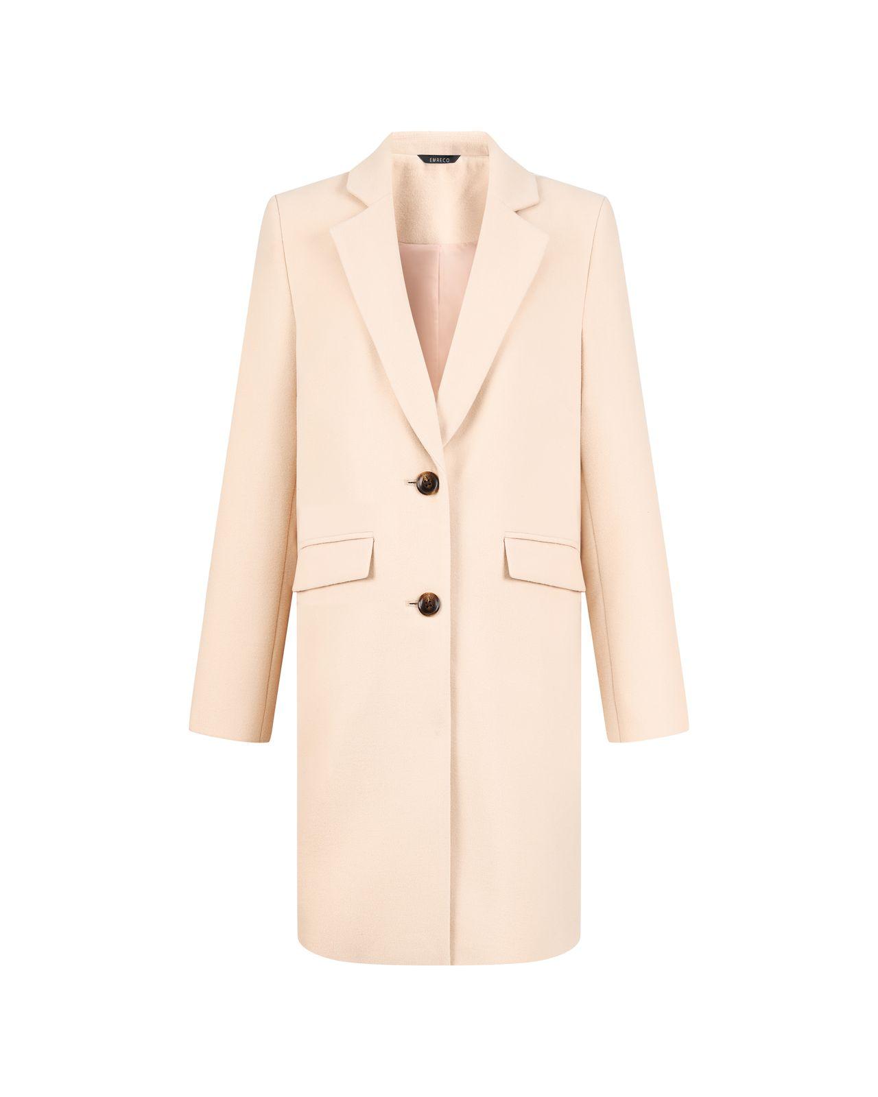 a women's coat in a light pink color