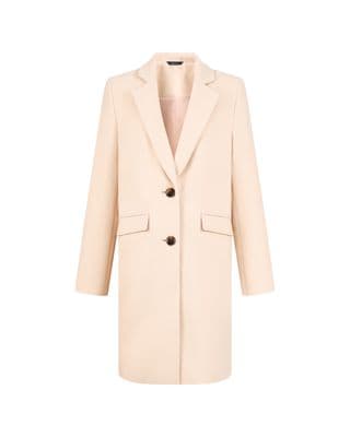 a women's coat in a light pink color