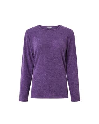 a women's purple sweater on a white background