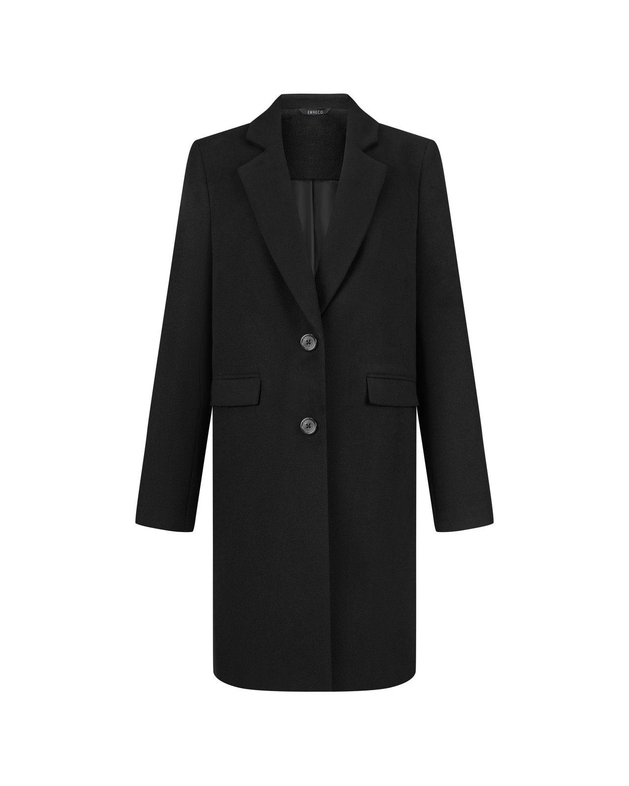a black coat is shown on a white background