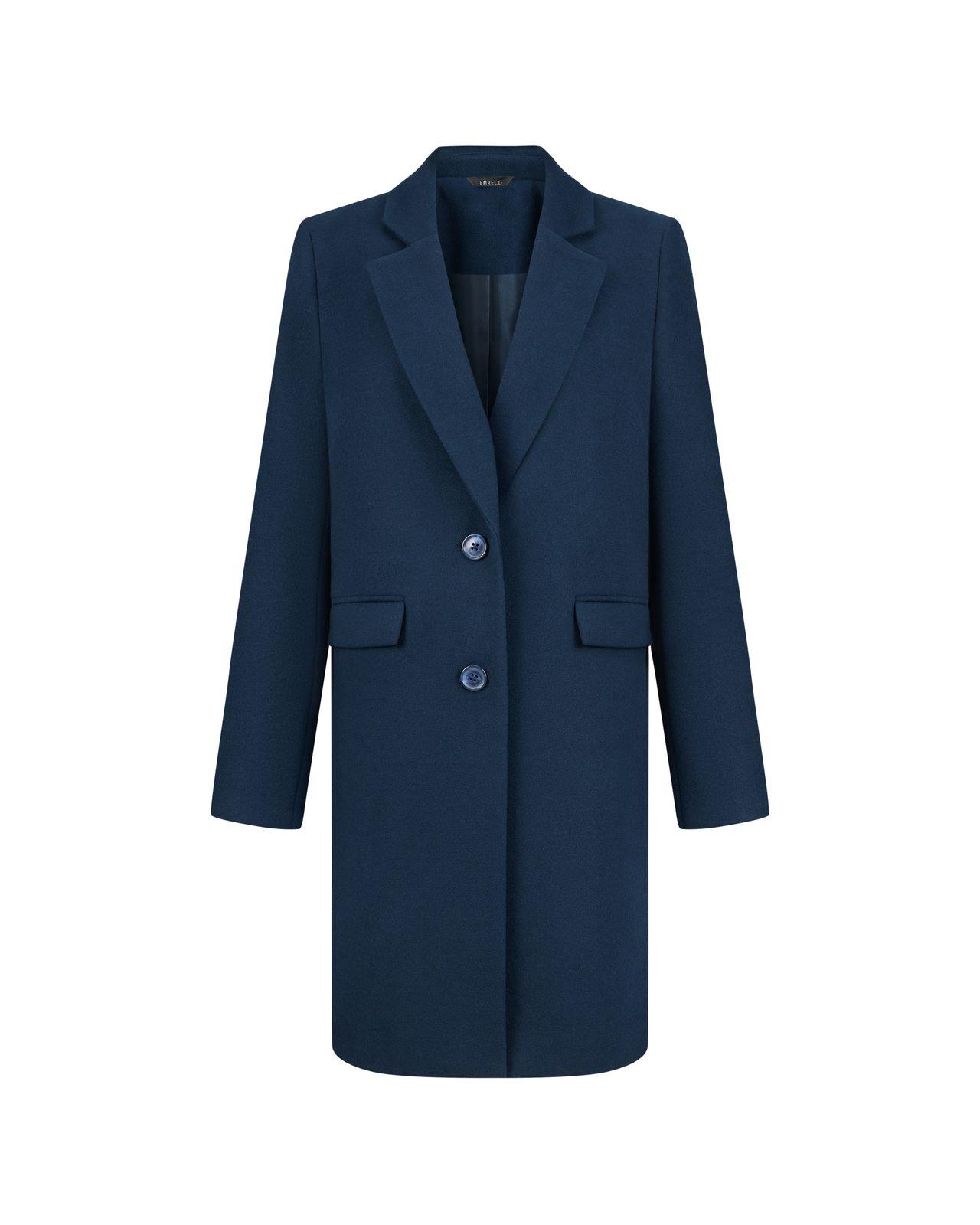 a blue coat on a white background