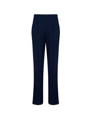 a picture of a woman wearing a blue pants