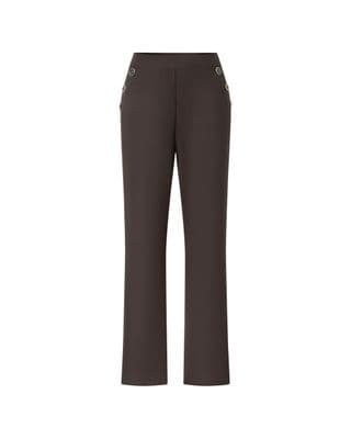 a women's brown pants with buttons on the side