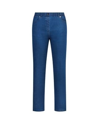 a pair of blue jeans on a white background