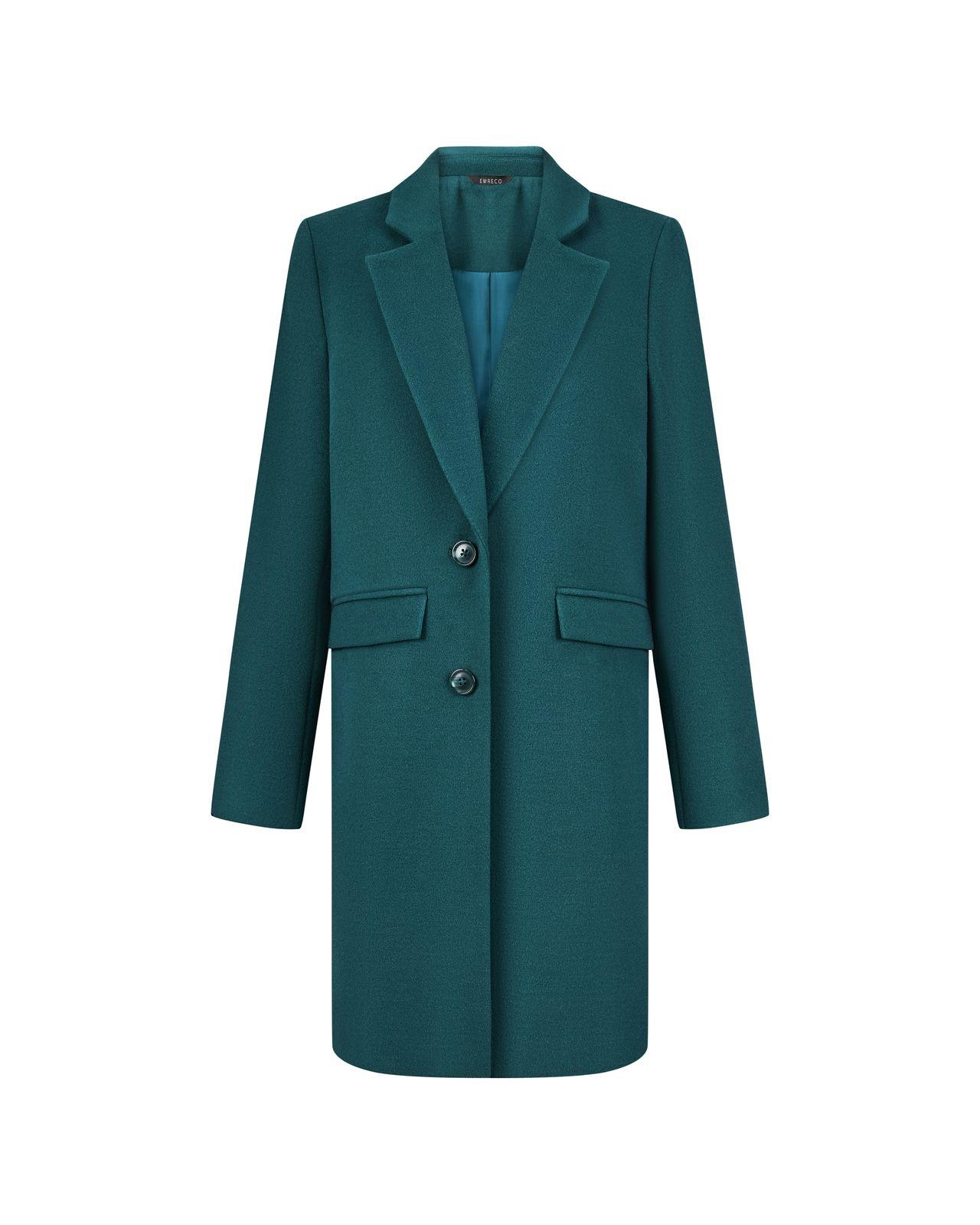 a green coat on a white background