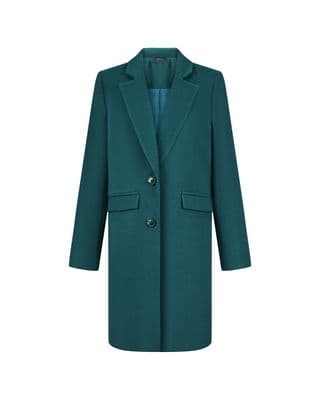 a green coat on a white background