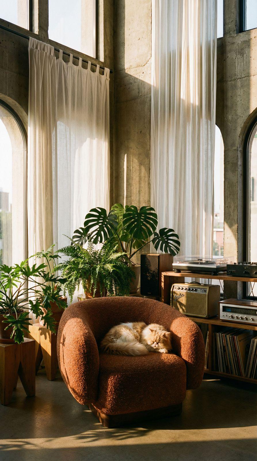 a dog sleeping on a chair in a room