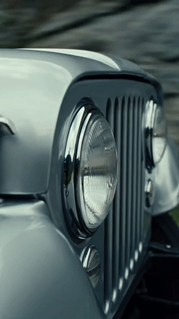 a close up of the front end of a car