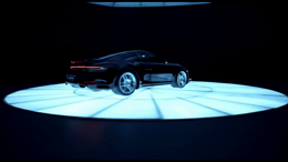 a car is shown on a circular surface
