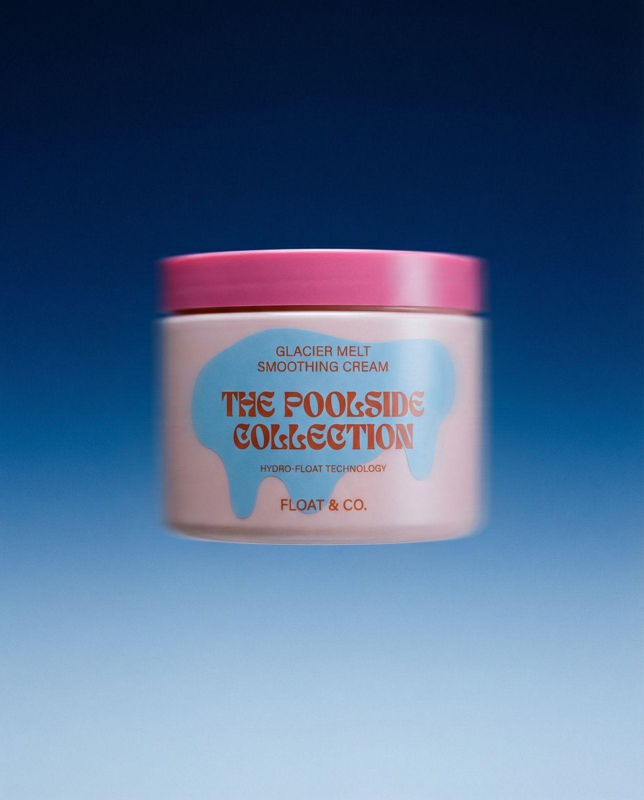 a jar of the footing collection on a blue background