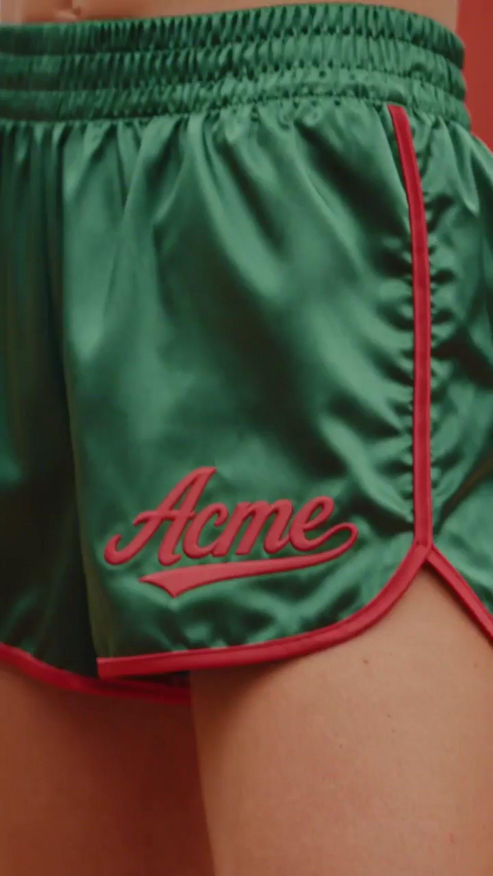 a close up of a woman's shorts with a name on it