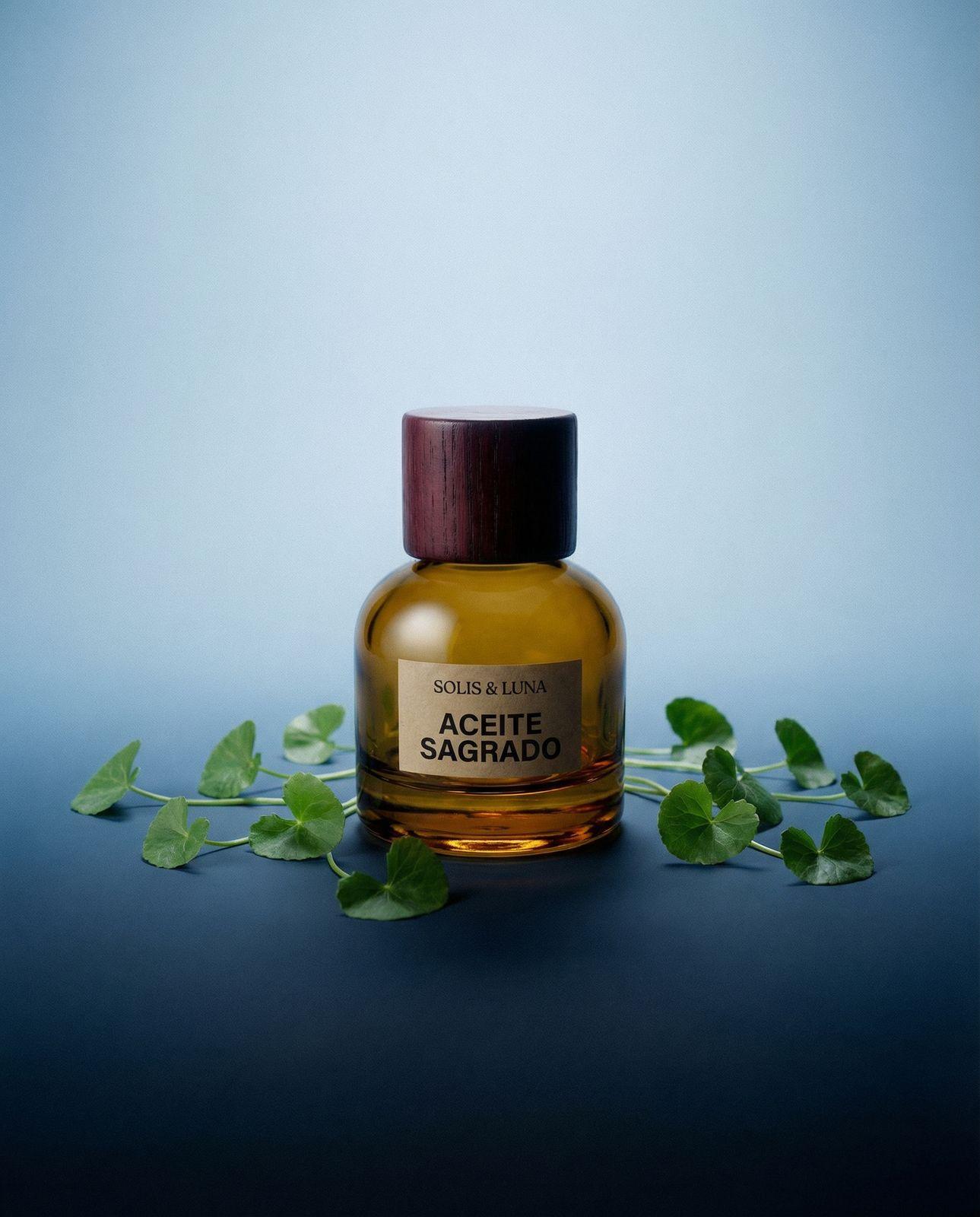 a bottle of aceite saffron sitting on a table