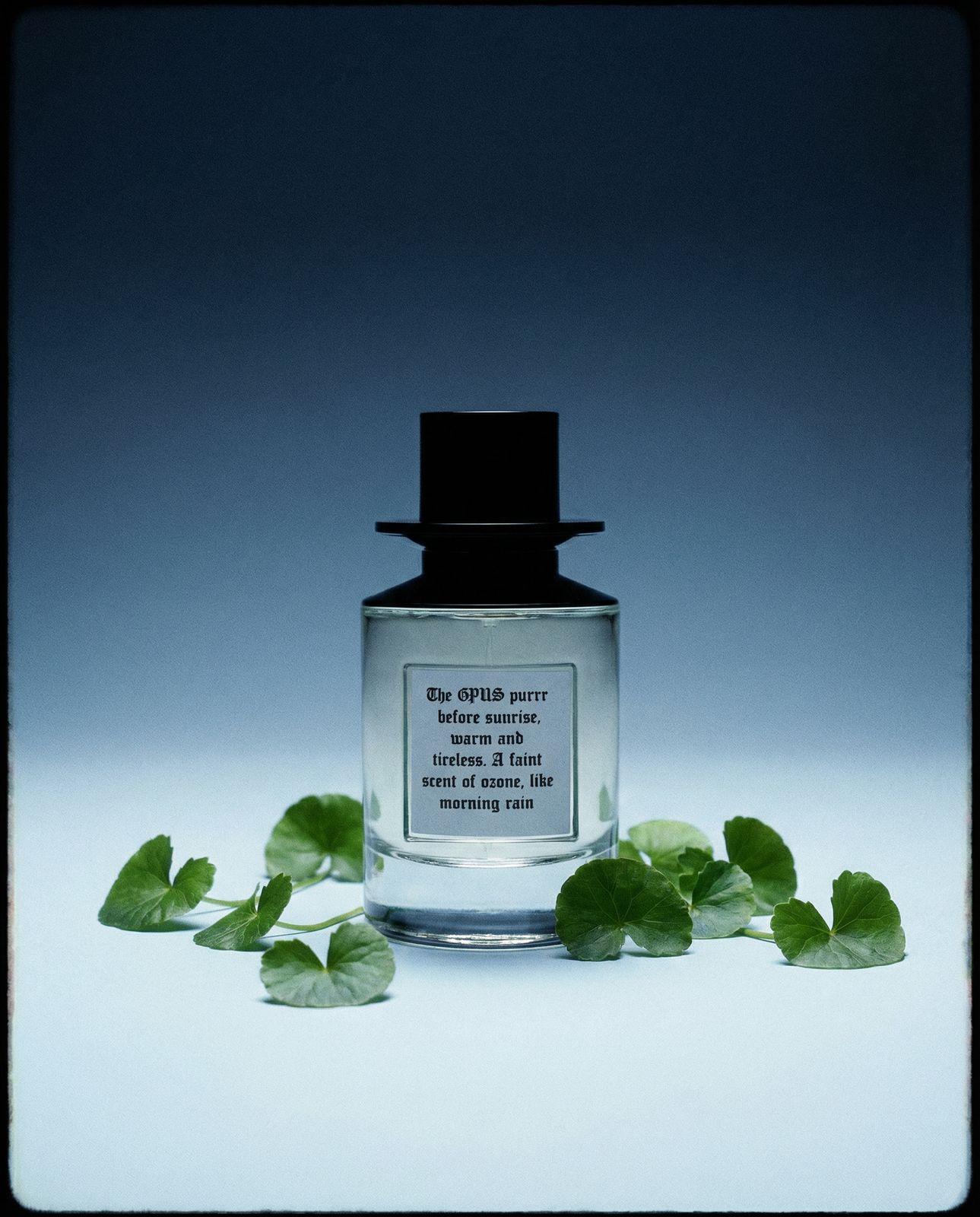 a bottle of perfume sitting on top of a table