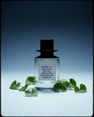 a bottle of perfume sitting on top of a table