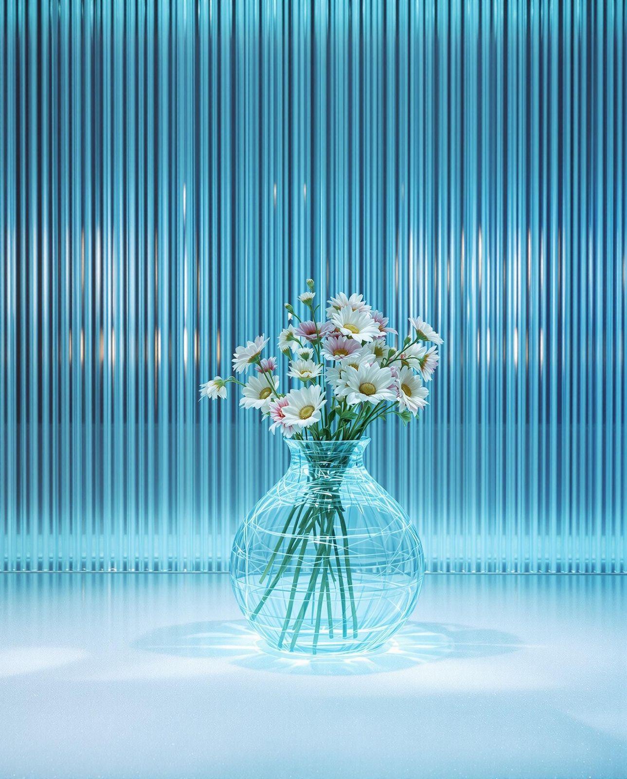 a vase filled with white and pink flowers