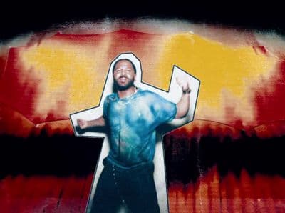 a painting of a man with a cross on his chest