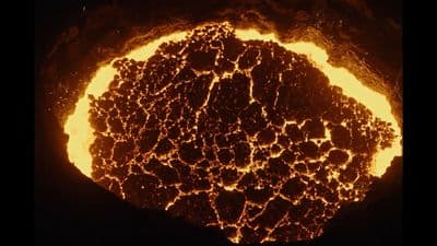 a close up of a fireball in the dark