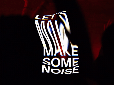 a close up of a cell phone with the words let's make some noise