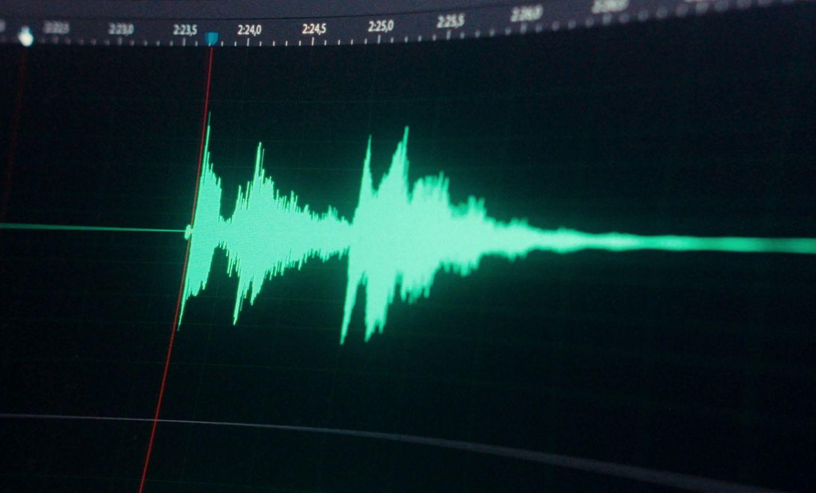 a close up of a sound wave on a computer screen