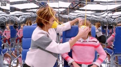 a woman and a child on a plane