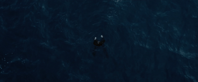 a person riding a surfboard in the middle of the ocean