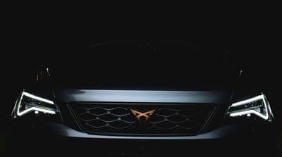 a close up of a car in the dark