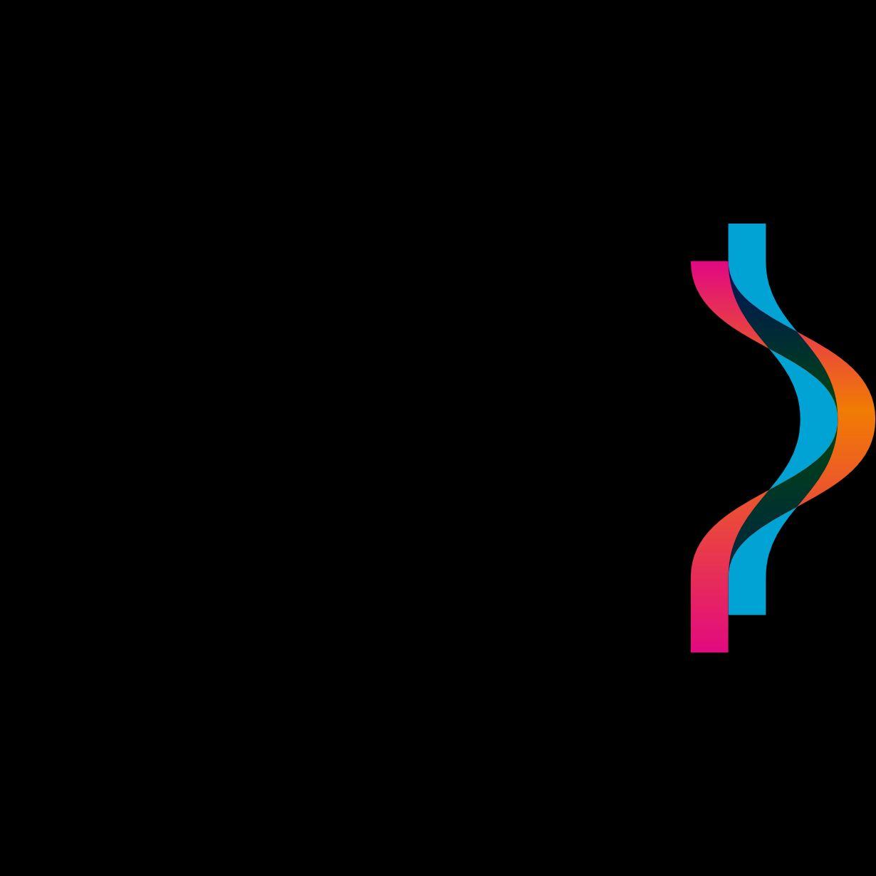 a colorful letter k on a black background
