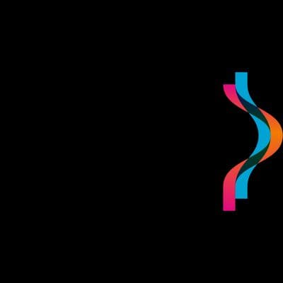 a colorful letter k on a black background