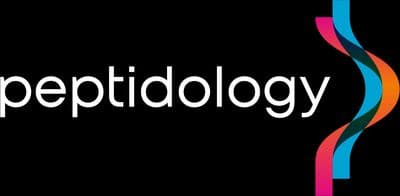 a black background with a white and red stripe and the words preptidology
