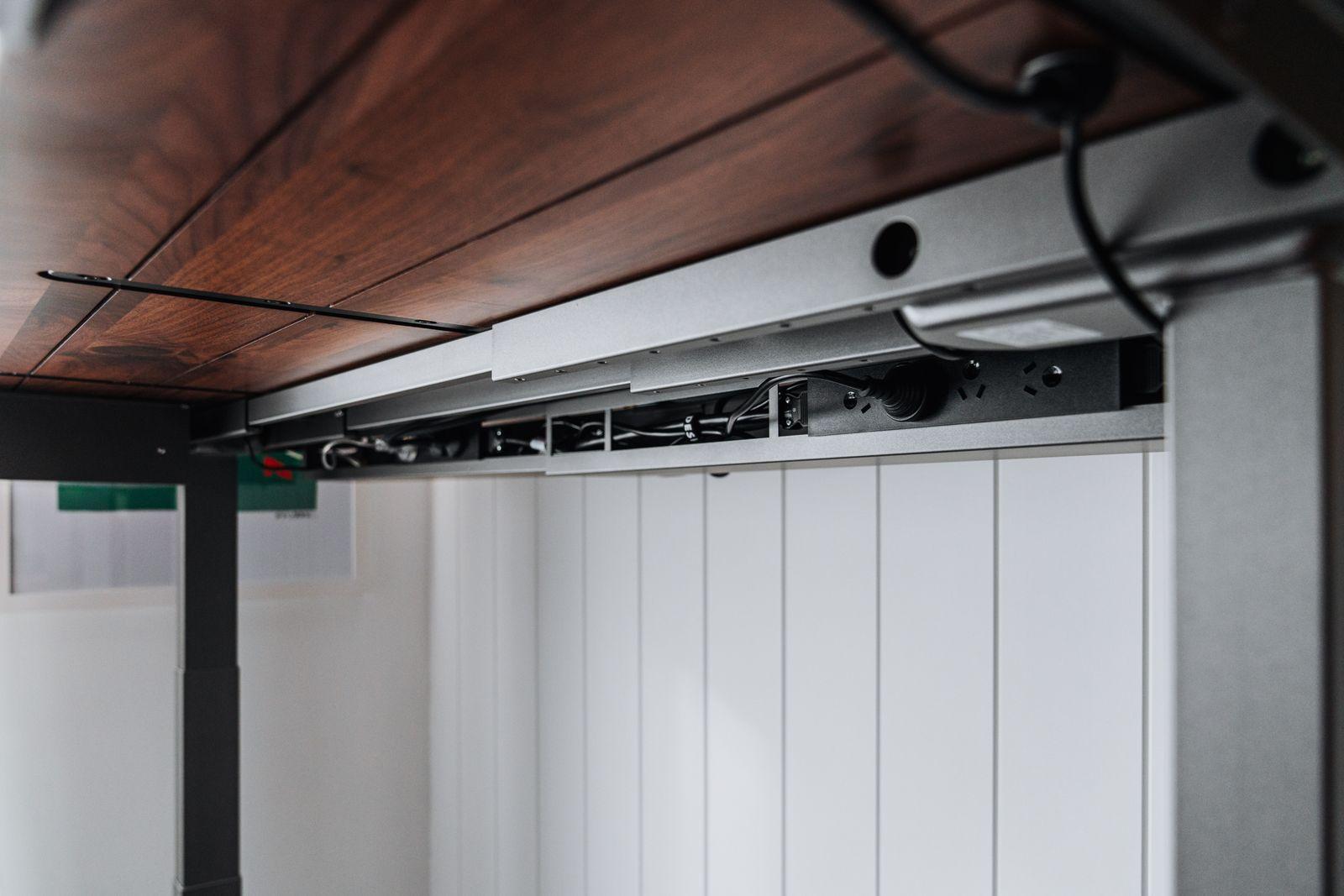 a close up of a metal and wood ceiling