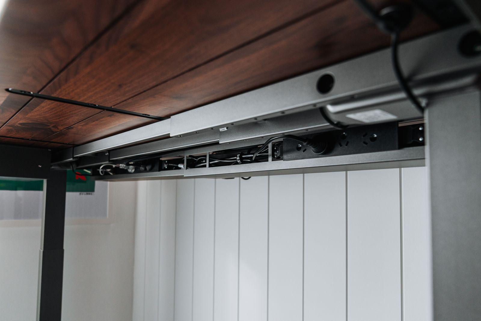 a close up of a metal and wood ceiling
