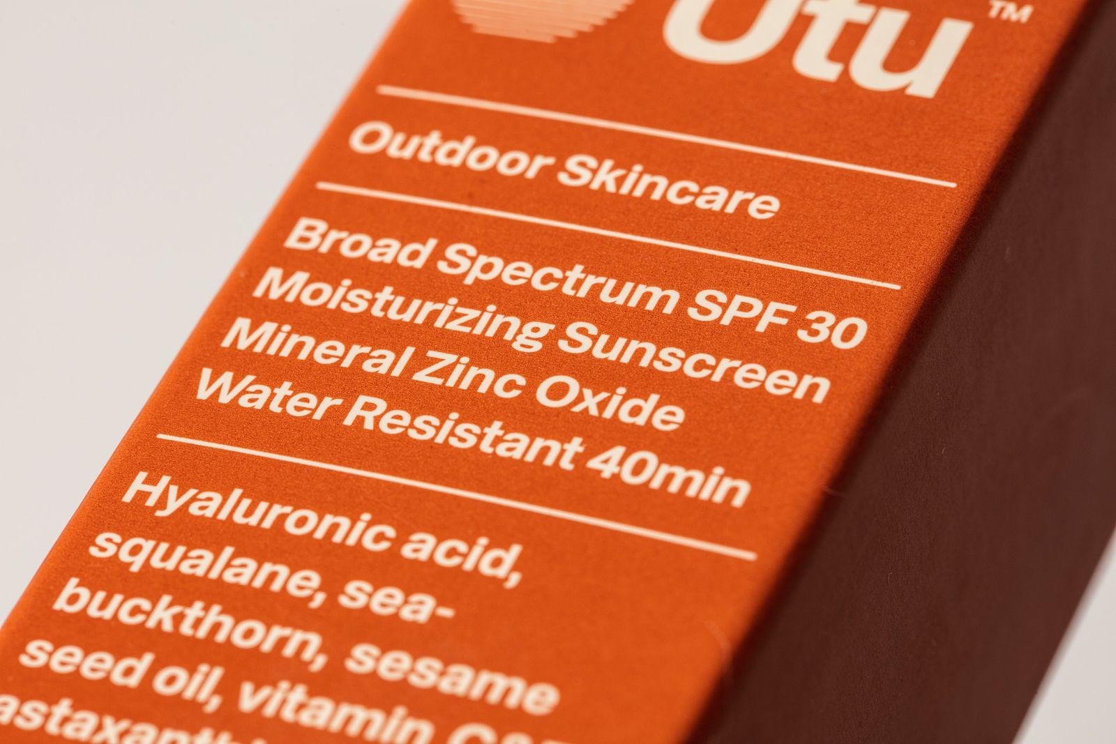 a close up of a box of sunscreen
