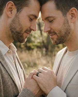 a couple of men standing next to each other