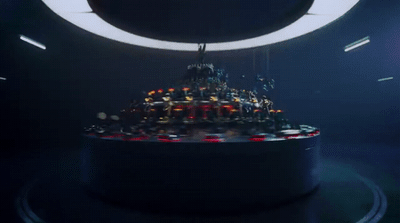 a display with a lot of lights on it