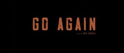 the words go again against a black background