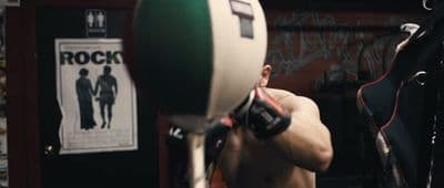 a close up of a punching bag in a gym