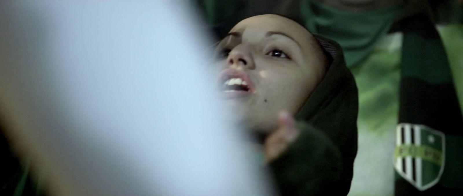 a woman with a surprised look on her face