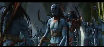 a group of avatars standing in a line